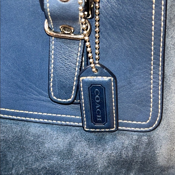 Vintage Coach Hampton Blue Leather and Suede Satchel - Picture 4 of 16